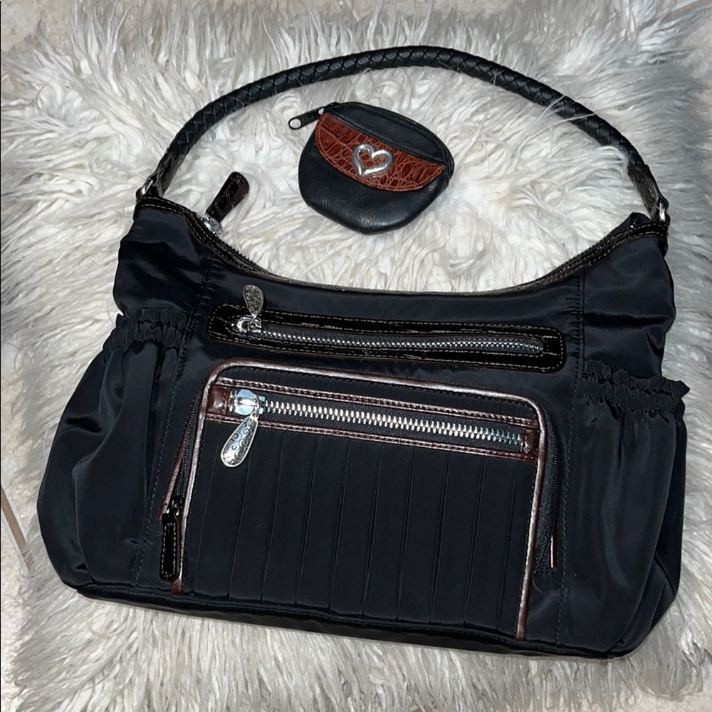 Vintage Brighton Nylon/leather bag w/ bonus coin purse! 😍❤️